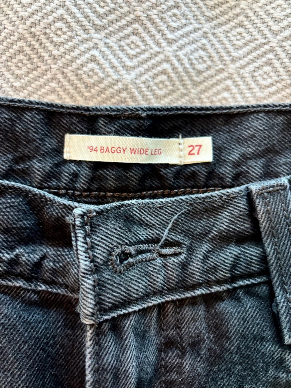 Levi's '94 Baggy Wide Leg Jeans in Washed Black - Picture 3 of 4